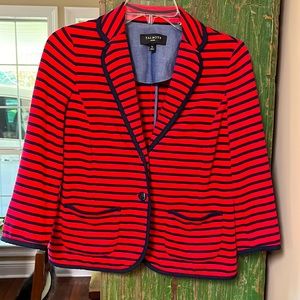 Talbots red and navy stripe jacket size Small petite.  Great condition